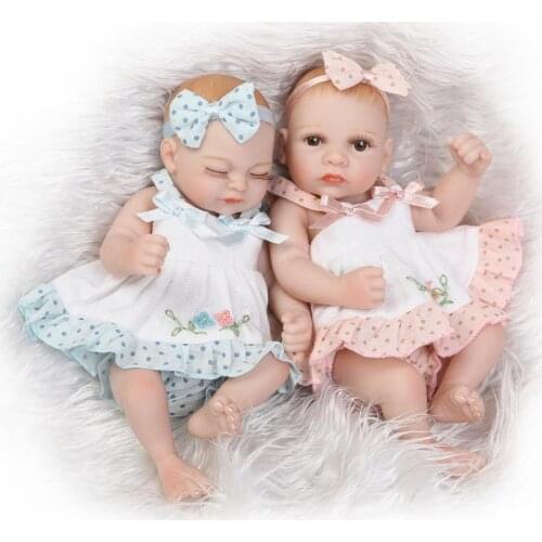 10inch 25cm Reborn Baby Doll Soft Silicone Lifelike Toy Gift for Children Christmas Presents Yellow Blue Flowers Dress