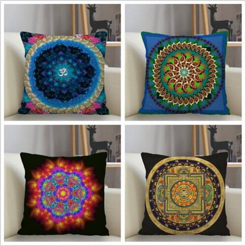 Musife Custom Mandala Pillowcase Home Decoration 45*45cm Zipper Square Pillowcase Throw Pillow Cover Drop Shipping
