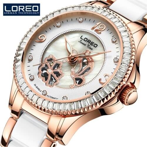 LOREO Women's Skeleton Watch