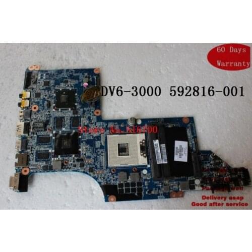 592816-001 For HP DV6 Series DV6-3000 Laptop Motherboard s989 31LX6MB0020 DA0LX6MB6F2 Fully Tested
