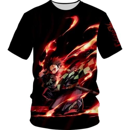 New Japanese Anime Kimetsu No Yaiba Demon Slayer T Shirt Graphic 3D print Tops Tees Tshirt Streetwear Punk T-shirt Men clothes