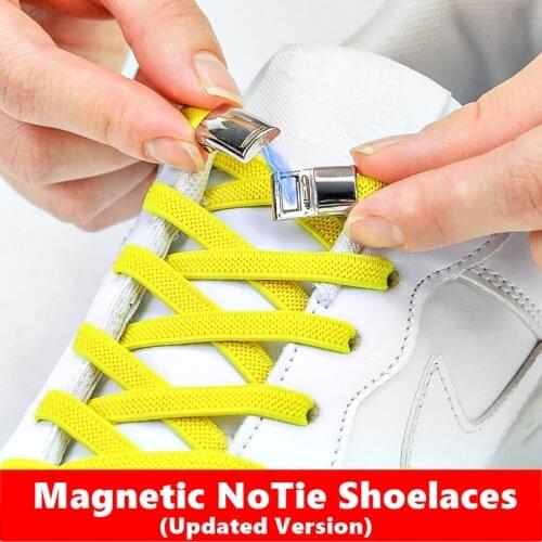 New upgrade Magnetic Shoelaces Elastic No tie shoe laces Sneakers Laces Shoes Lazy Shoelace Lock One Size Fits All Kids & Adult