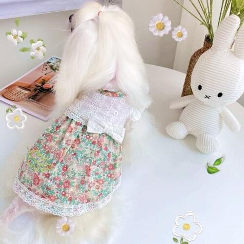 Dog Clothes Summer Cat Doggie Puppy Skirt Yorkshire Pomeranian Chihuahua Bichon Poodle Schnauzer Clothing Female Dog Dresses New