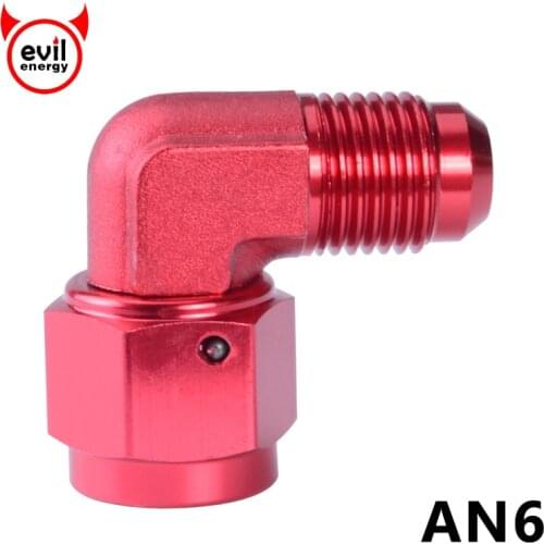 Evil energy AN6 90 Degree Female AN Swivel Adaptors To Male Anodized Aluminum Fuel Adapter Fitting Blue Red Black