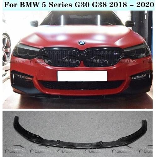 NEW High Quality ABS Black & Carbon Fiber Bumper Front Lip Protector Cover Fits For BMW 5 Series G30 G38 2018 2019 2020