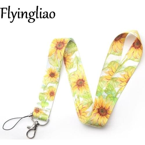 Sunflowers Classical Style Lanyard For keys The 90s Phone Working Badge Holder Neck Straps With Phone Hang Ropes webbings ribbon