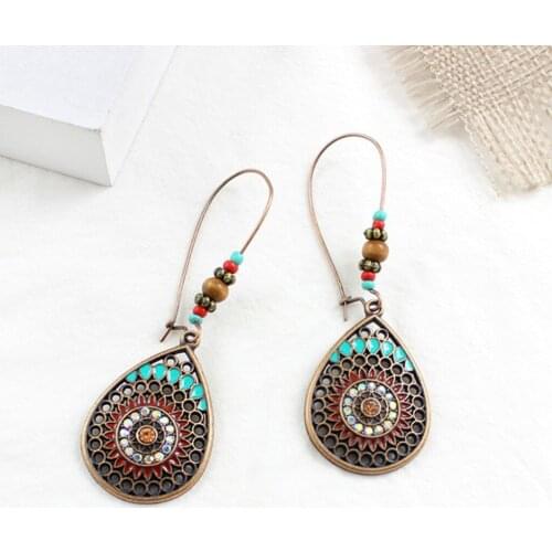 Retro AliExpress Explosion Earrings Bohemian Style Drops Geometric Pendant Womens Earrings Jewelry серьги женские kolczyki 50