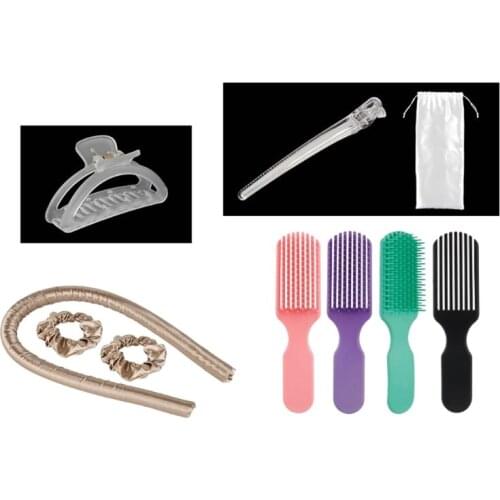 Heatless Hair Curlers Roller Combs Kit for Long Hair to Sleep in Overnight No Heat Curls Headband Rollers Curling DIY Tools 27RC