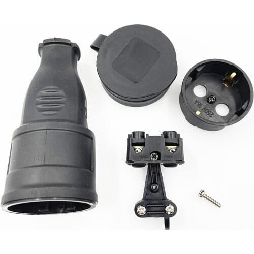 Stecker Kupplung Schutzkontakt Gummikupplung Gummistecker Gummi IP44 NEU