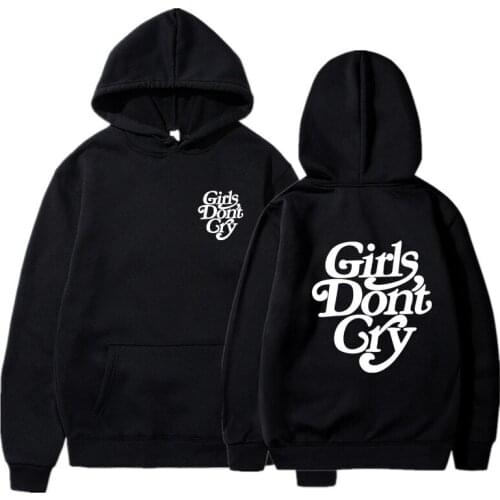 New Girls Don't Cry Letter Print Hooded Men Sweatshirts Oversized Autumn Winter Brand Pullover Hip Hop Harajuku Male Casual Tops