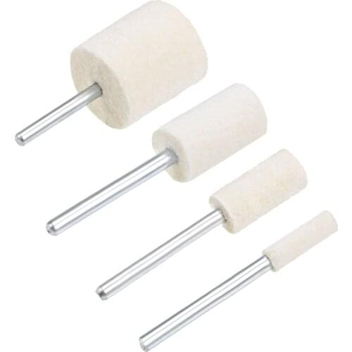 Uxcell 2set Wool Felt Mounted Points Ball Polishing Buffing Wheel Grinding Head with 1/8 inch Shank for Pipes Grinding Tools