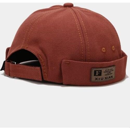 LDSLYJR Vintage Docker Cap Brimless Hat Breathable Beanie Hats Cotton Adjustable letter Landlord Sailor Cap Men and Women 32