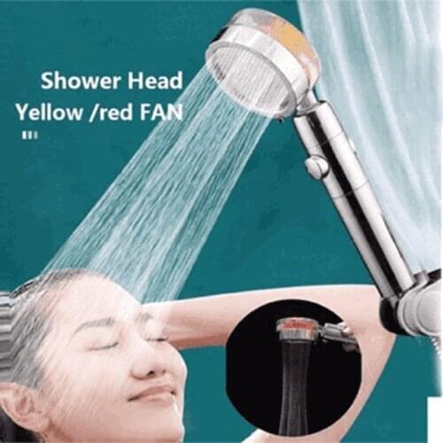 2021 Pressurized Fan Shower Head Water Saving Button Perforated 360 Rotating with Universal Fitting Bathroom Accessories