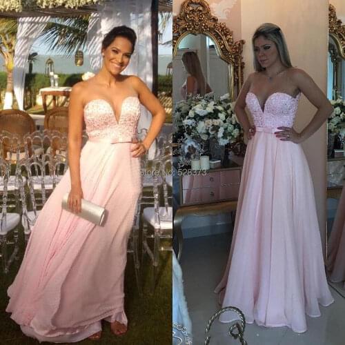 YNQNFS PD17 Vestidos de Fiesta Chiffon Illusion Neck Pearls Beaded Chiffon Dresses for Special Occasion Prom Party Long