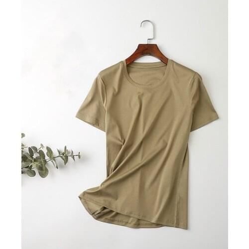 Women Tee Shirt Girls Cotton Slim Green T-shirt Casual Cute Basic Tshirt Oversized T Shirt New Arrival Short Sleeve Summer Tops