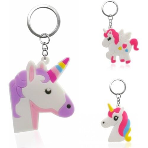 1pcs PVC Keychain Women Bagchild School Bag Charm Key Ring Birthday Party Gift Key Holder Kid Accessories