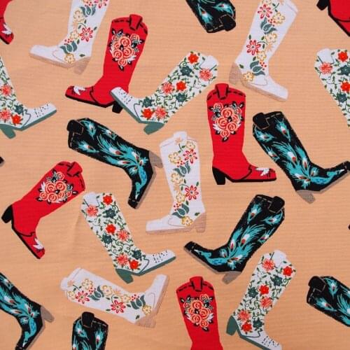 1 yard Cotton Canvas Fabric - High boots (width=110cm)