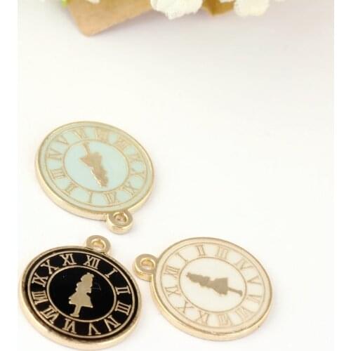 10pcs/lot 20*23mm Alice Girl Clock Accessories Watch Charms DIY Jewelry Necklace