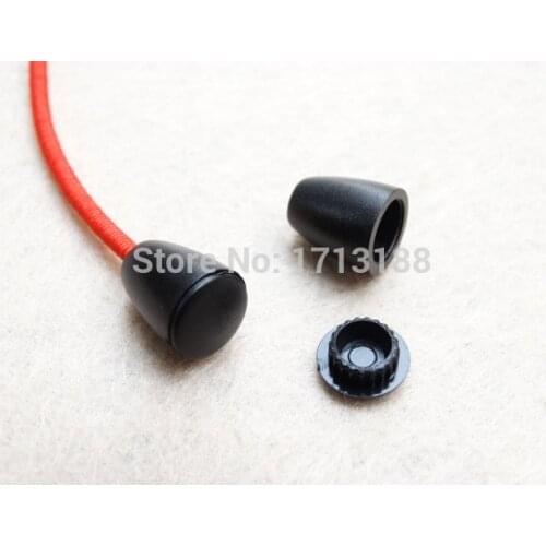 1000pcs/pack Black Plastic 1/8"(3mm)Detachable Bell Stopper With Lid Cap Cord Ends For Apparel Sportwear Garment Accessories