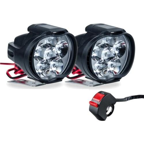 2Pcs Spotlight 6 LED Working Spot Light Motorbike Fog Lamp 1200LM Led Scooters Motorcycles Headlight 6500k White Super Bright