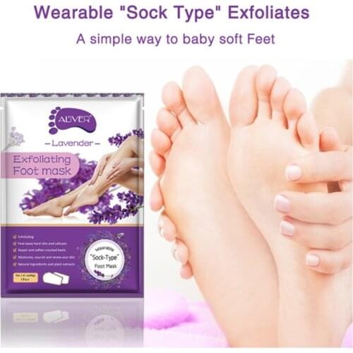 NEW 2pcs/bag Exfoliating Foot Mask Pedicure Socks Exfoliation for Feet Mask Remove Dead Skin Heels Foot Peeling Mask TSLM2