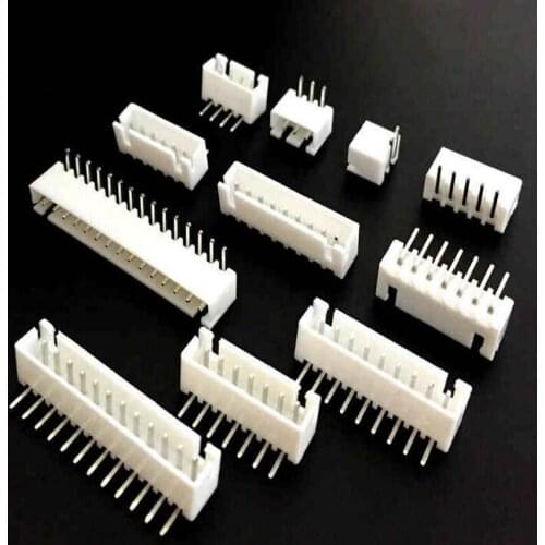 200PCS/Lot XH2.54 Terminal Pin Header Connector 90 degree Curved Needle 2P/3P/4P/5P/6P/7P/8P/9P/10P/11P/12P