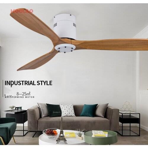 2021 New White Wooden Ceiling Fan Wood with Remote Control Ceiling Fans With Light Retro Fan Energy Saving Ventilador De Techo