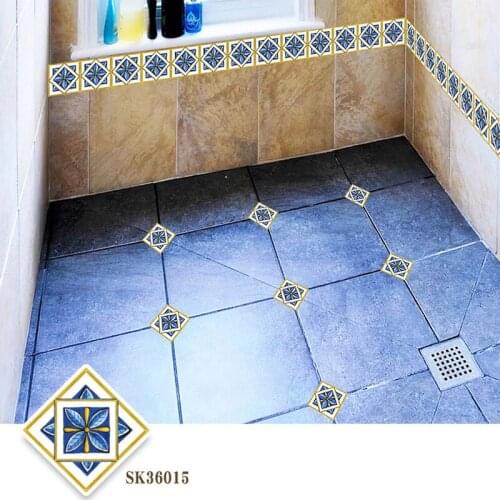 21Pcs Diagonal Wall Stickers Floor Tiles Self-Adhesive Waterproof Living Room Decoration Art Bathroom Waist Line PVC Wall Decal