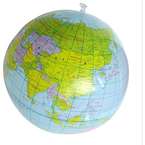 30cm Inflatable Globe World Earth Ocean Map Ball Geography Learning Educational Beach Ball School Accessories