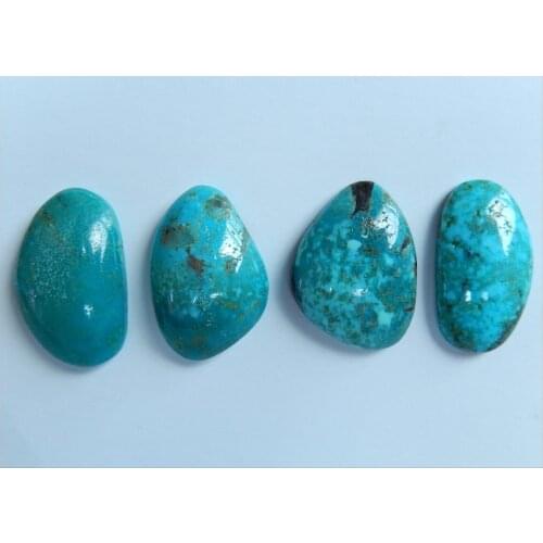 SALE 4pcs Natural Stone Turquoise Cabochon Beads 20x11x5mm 8.3g Fashion Jewelry Accessories