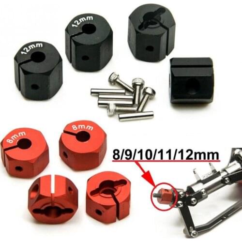 4Pcs DIY Thickness 8/9/10/11/12mm Alloy RC Car Parts Replacement Hex Wheel Hubs For 1/10 RC Rock Crawler