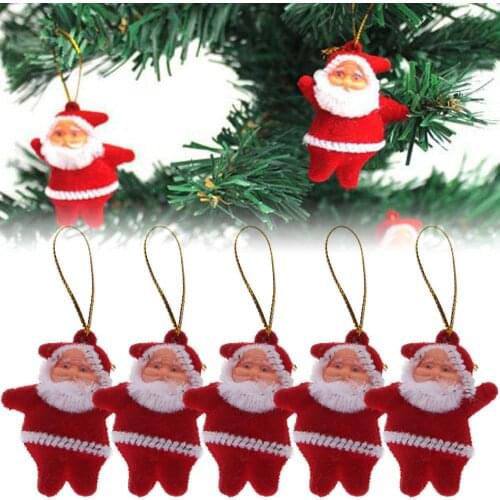 6Pcs/set XMAS Santa Claus Hanging for Decor Christmas Tree Decoration Red Santa Ornaments Xmas Tree Hangings Drop Shipping