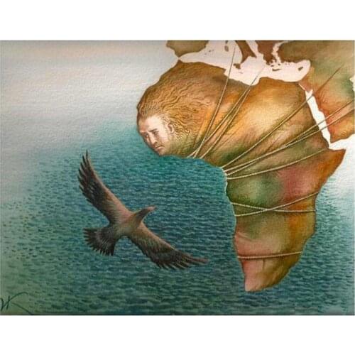 2021New 5D DIY Full Round Diamond Painting Famous Paintings By Russian Vladimir Kush Cross Stitch 3D Embroidery Home Decor Y1560