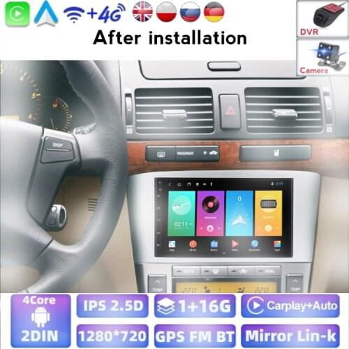 2 Din Android 8.1 Auto Radio Car Multimedia Player For Toyota Avensis T25 2002 2003 2004 2005 2008 GPS Navigation Audio 1GB 16GB