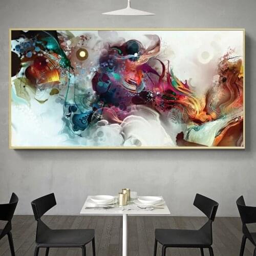 Colorful Ocean Large Abstract Poster Canvas Paintings Print Poster Oil Painting For Living Room modern home
