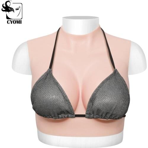 CYOMI C/D/F Cup High Quality Silicone Material Boobs Flat Collar Without Neck for Crossdresser Transgender Drag Queen shemale