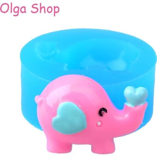 DYL394 24.2mm Cute Elephant Flexible Silicone Mold - Animal Mold Sugarcraft, Fondant, Gum Paste, Scrapbooking, Jewelry, Resin