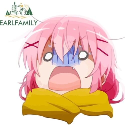 EARLFAMILY 13cm x 12.7m for Scary Face Car Sticker Refrigerator Windows Decal Creative Trunk Car Door Protector Custom Printing