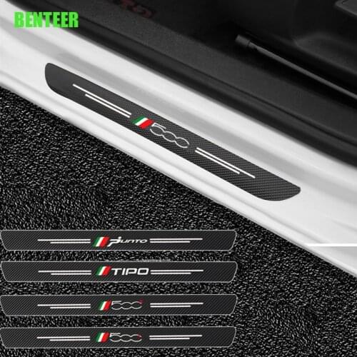 Carbon Fber Car Door Sticker For Fiat 500 500x 500L Panda TIPO PUNTO
