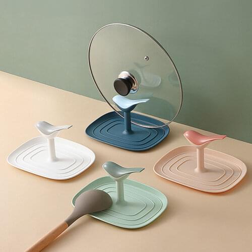Kitchen Spatula Ladle Shelf Creative Spoon Rest Pot Lid Holder Non-Slip Rack Cover Strainer Pad Multifunction Stand Containers
