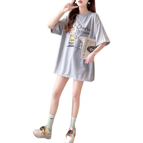 Summer Casual Cotton Maternity Tees Large Size Loose T Shirt Clothes for Pregnant Women Pregnancy Tops