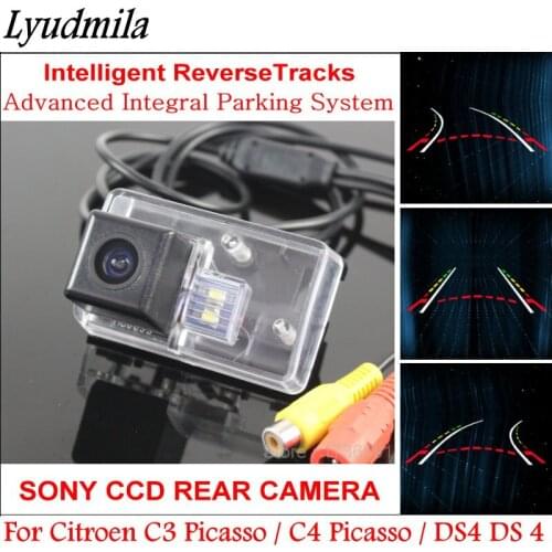 Lyudmila FOR Citroen C3 Picasso / C4 Picasso / DS4 DS 4 Car Dynamic Trajectory Backup Rear View Camera Variable Parking Lines
