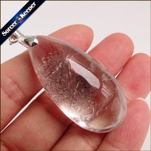 Real Natural Reiki Minerals Healing Green Phantom Quartz Crystal Necklace Pendant Birthday Party Gift for Jewelry Making TS119