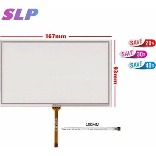 New 6.95''inch 4 wire Resistive Touch Screen Panel For TM070RDH01/ C070VW03 V0 167mm*93mm Touch panel Glass Free Shipping