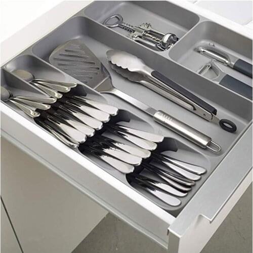 New Kitchen Drawer Organizer Tray Spoon Cutlery Separation Finishing Storage Box Cutlery Kitchen Storage Organization