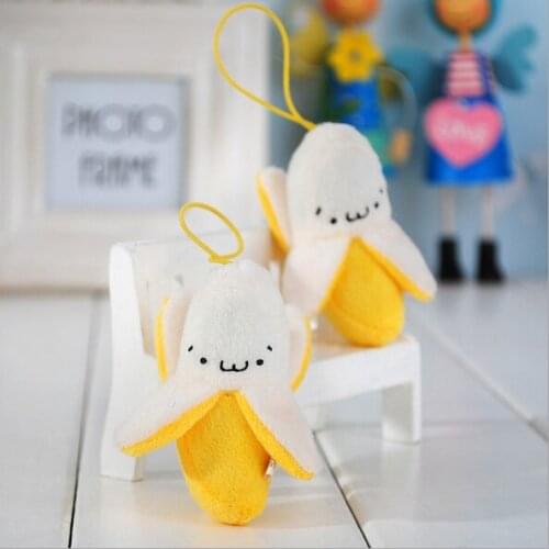 Wholesale 50pcs kawaii charms plush banana lanyard for cell phone pendant accessories wedding decoration gift keychain Free Sh