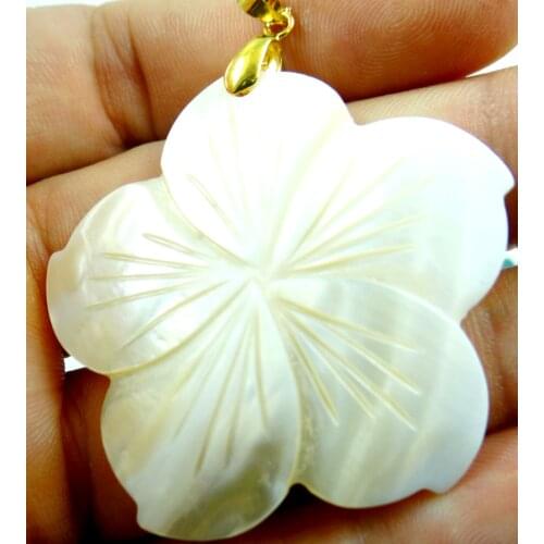 5pc Natural Sea SHELL hand-carved flower Pendant Jewelry making necklace for Women Vintage Jewelry Friendship Gifts F59