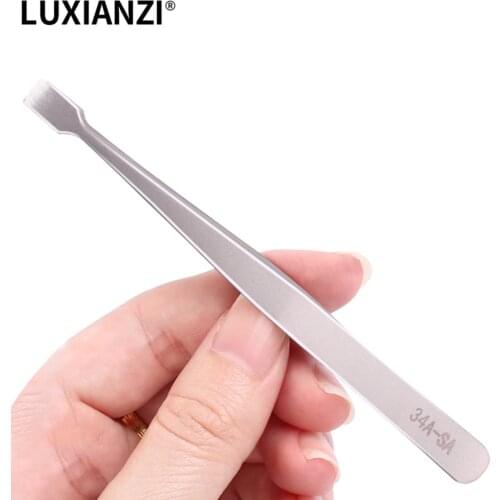 LUXIANZI Flat Stainless Steel Industrial Tweezers Maintenance Hand Tools High Quality Titanium Alloy Forceps Phone Repair Tools