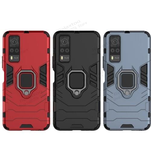 For vivo y31 Shockproof Armor Case For vivo y31 y 31 31y vi vo vivoY31 6.58'' 2021 v2036 Case Ring Stand Back Phone Cover Coques