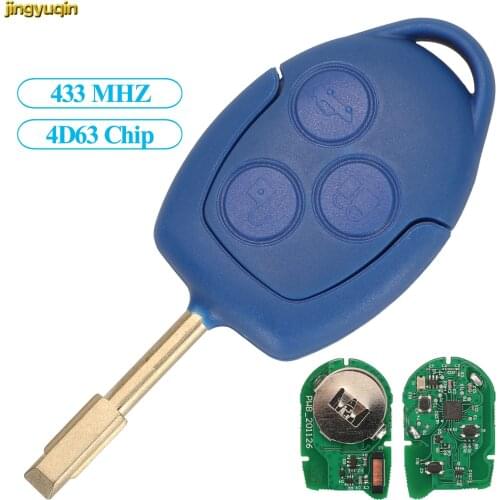 Jingyuqin Remote Car Key Control 433MHz 4D63 Chip For Ford Transit WM VM 2006-2014 6C1T15K601AG FO21 O-EM Key 3 Button